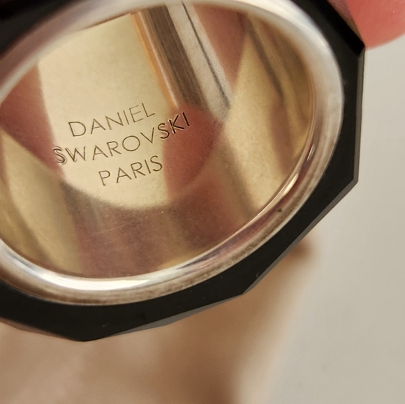 Daniel Swarovski Luxury Black Crystal Rhodium Plated Ring - Picture 3 of 7